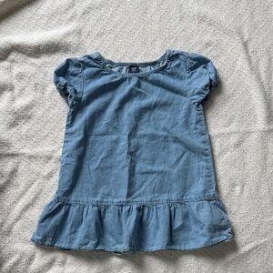 GAP Light Blue Chambray Peplum Tee